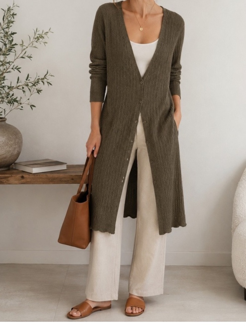 Natural Life ribbed duster cardigan